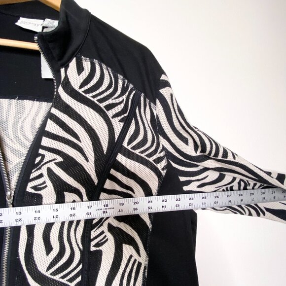 NWT Chico's Zenergy Collection Animal Print Mesh Jacket Zebra XXL 100% Cotton 4 - Picture 12 of 14